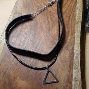 Leather and Stainless Choker